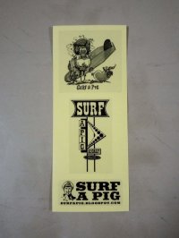SURF A PIG　ステッカー３点セット　ＳＳ－４